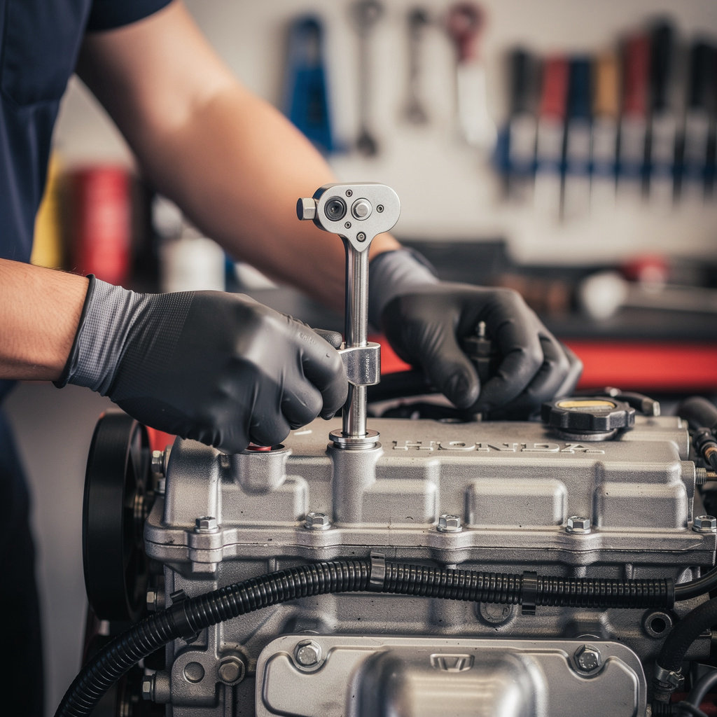 Mira Mesa Auto Techs ASE certified technician performing expert Honda repair service in San Diego